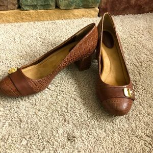 Gianibernini brown leather heels - 7- memory foam